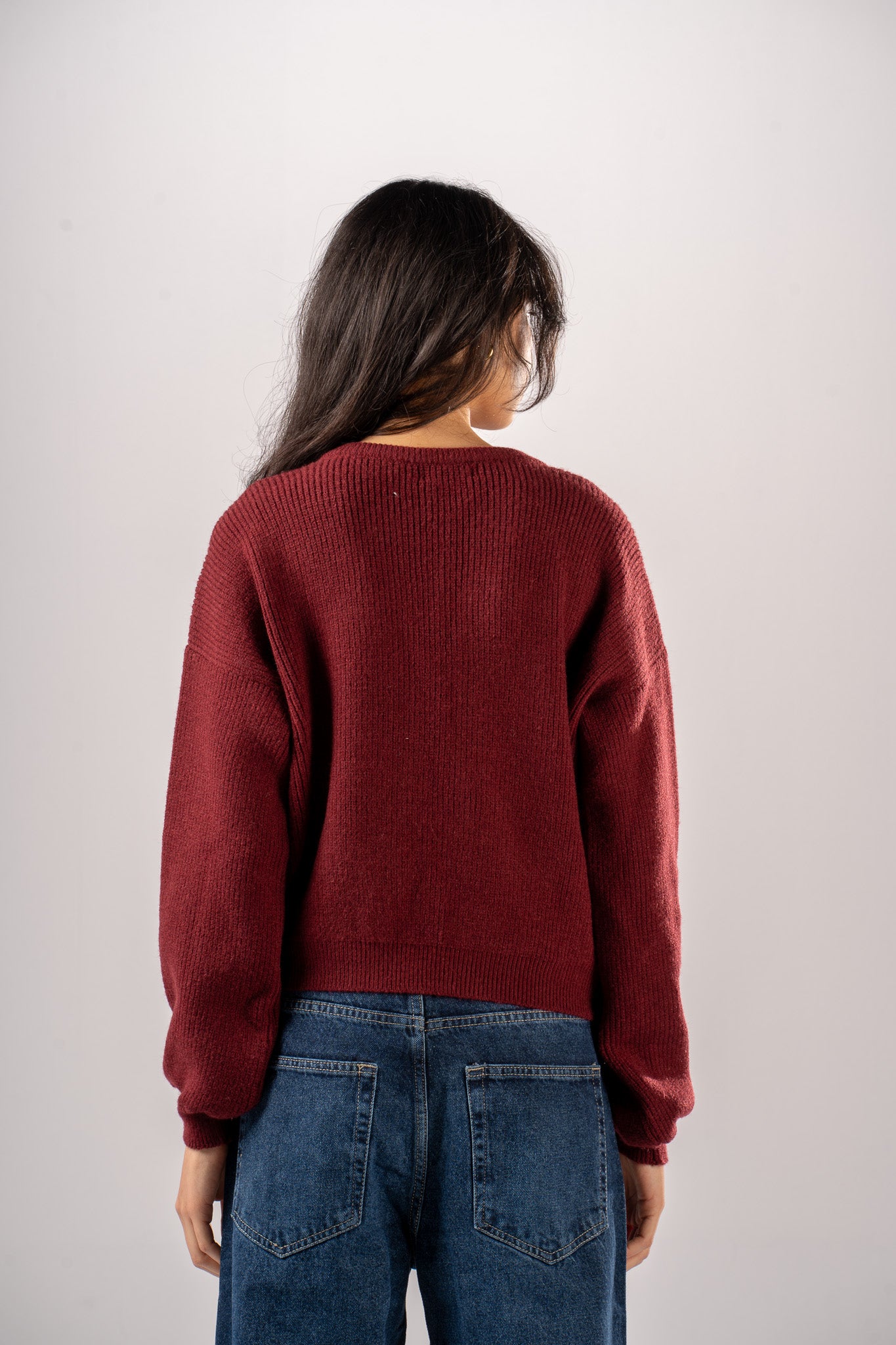 Burgundy Bow Cardigan